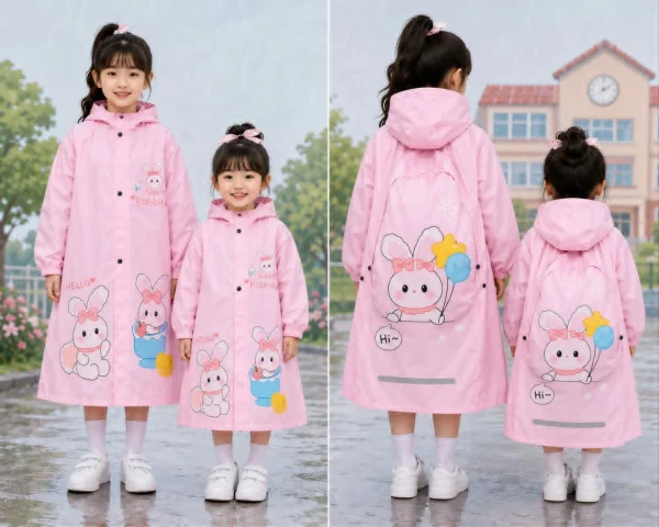 Premium Waterproof Kids Raincoat Violet