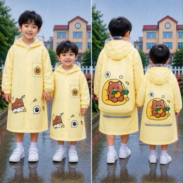 Premium Waterproof Kids Raincoat Yellow