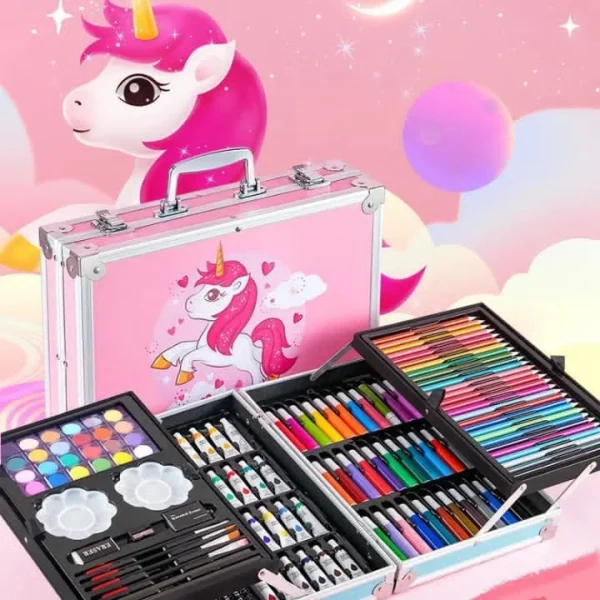 Exclusive Unicorn Aluminum Box Art & Drawing Set for Kids