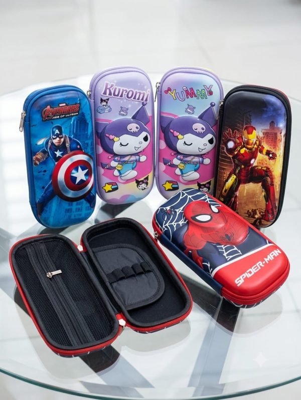 Premium 3D Embossed Cartoon Hardtop Pencil Case – Kids' Stationery Organizer