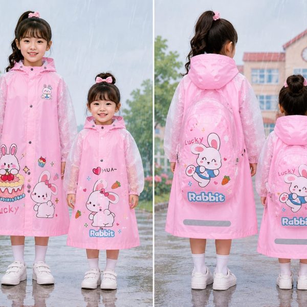 Waterproof Kids Raincoat Pink