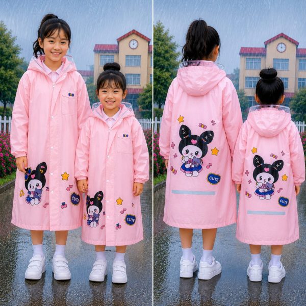 Premium Waterproof Kids Raincoat Cute Kuromi